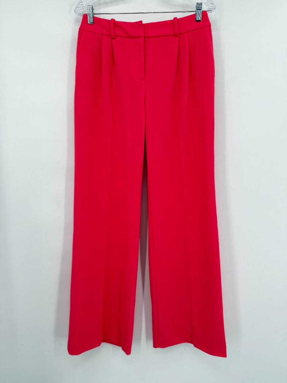 Calvin Klein Women’s Size 4 Coral/Pink Wide Leg Pleated Dress Pants Trousers